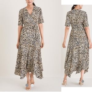 Chico's NWT Ditsy Floral Print Midi Wrap Dress Size 3